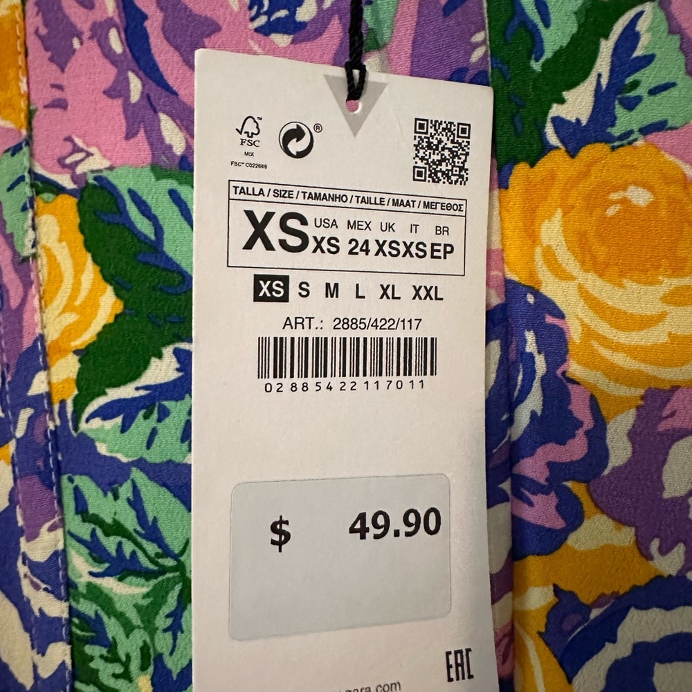 Zara Printed Corset Style Dress - Picture 6 of 6